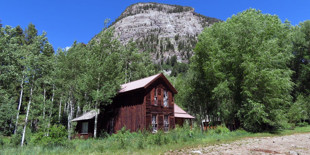 Crystal, Colorado cabin with rock mound backdrop