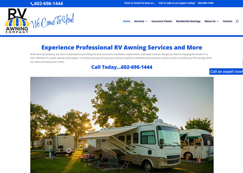 RV Awning Company sample website