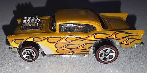 (1976) 1957 Chevy Bel Air Gasser Gold Flamer