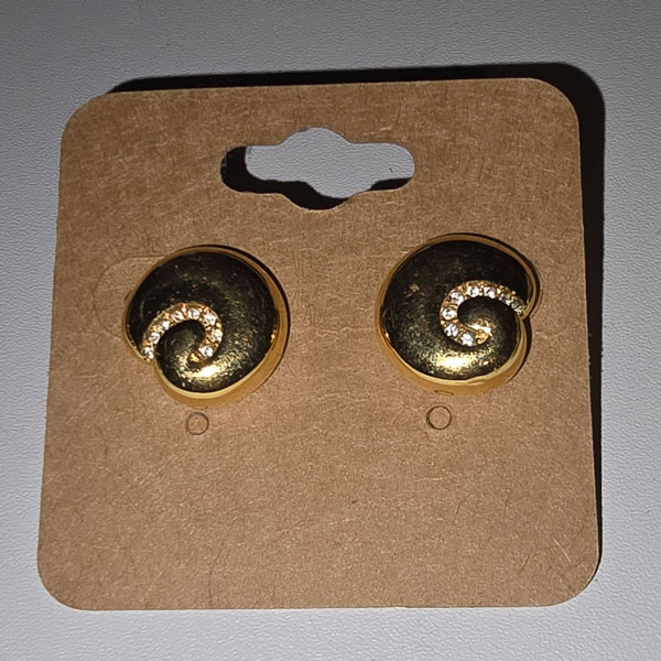 Swirl circles gold post earrings