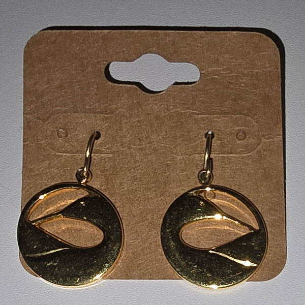 Hanging open circles gold earrings