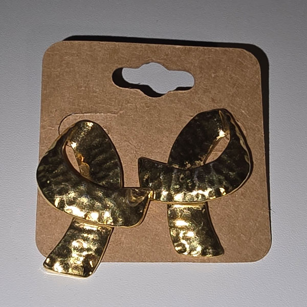 Gold bow post earrings