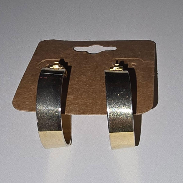 Gold post thick, small hoop earrings