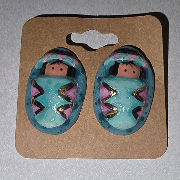 Painted Cradleboard Earrings