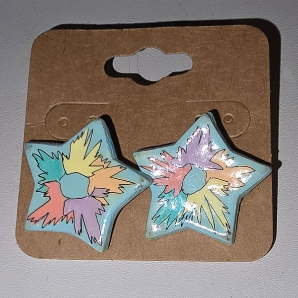 Painted Star Earrings
